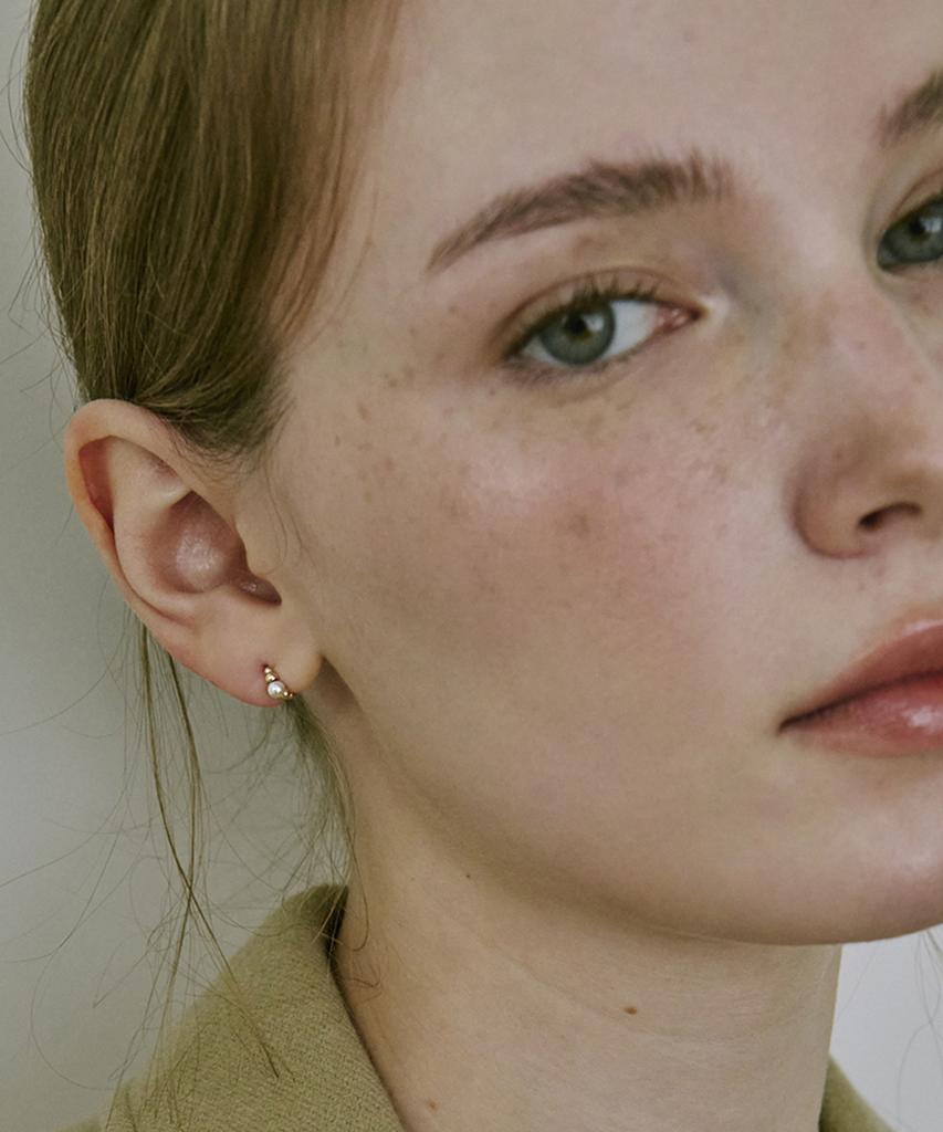 Akarki 14K Rune Pearl One-Touch Ring Earrings