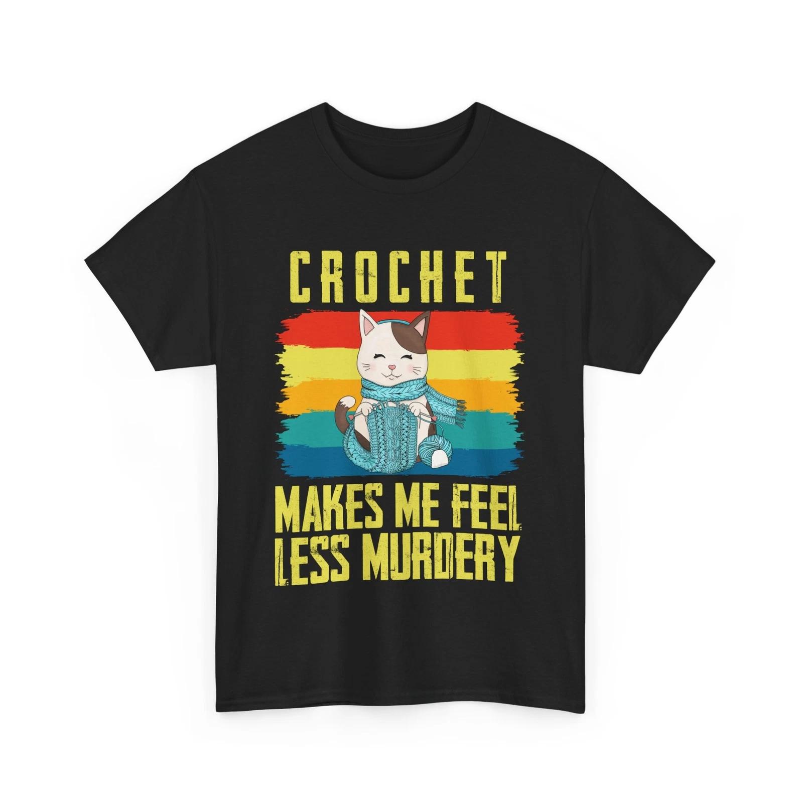 Crochet Shirt, Knitting Crochet Cat Funny Shirt, Knitting Crochet Lovers Shirt S