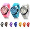 Uformell silikonklokke Jelly Band Flower Dial Sports Style Watch Dame Quartz Watch