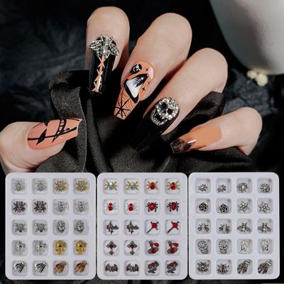 Cross Border Exclusive Nail Art New Alloy Christmas And Halloween Decorations With Bells Christmas Nail Set