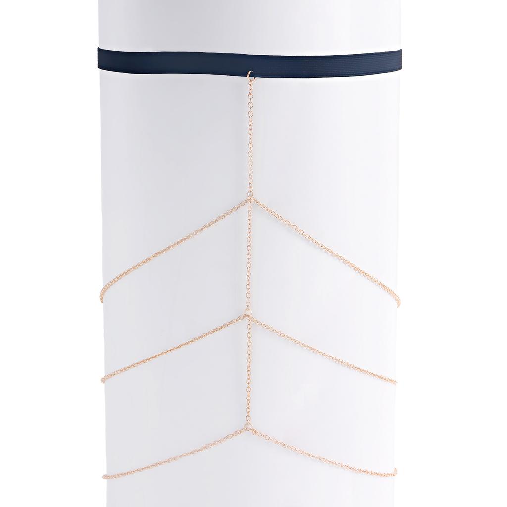 European and American, Casual Versatile Leg Ring Body Chain, Sexy Sweet and Cool Wind Elastic Belt Metal Wind Thigh Chain