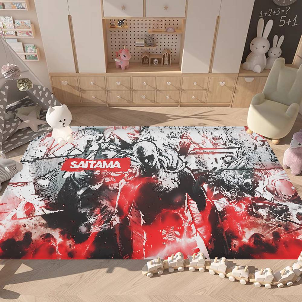 Superhero Anime One Punch Man Door Mat Kids Room Bedroom Decoration Balcony Anti-Slip Doormat Living Room Doormat Area Rug