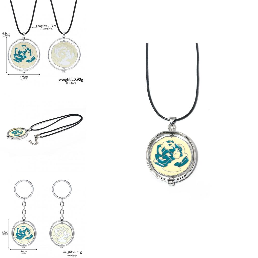 Arcane League Of Legends Ekko Burst Of Chaos Blue Rose Anime Pendant Necklace For Cosplay And Casual Wear