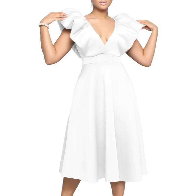 Women's New Deep V-neck Sexy Big Swing Banquet Dress Dress Dress