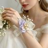 1Pc Pearl High-end Feel Mesh Sweet Plastic Wedding Decorations Simulation Wrist Corsage Petal