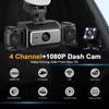 WIFI Dash Cam 4 Channel 360° Car Camera Black Box Front Left Right Rear View Car DVR Video Recorder G-Sensor 24H Parking Monitor