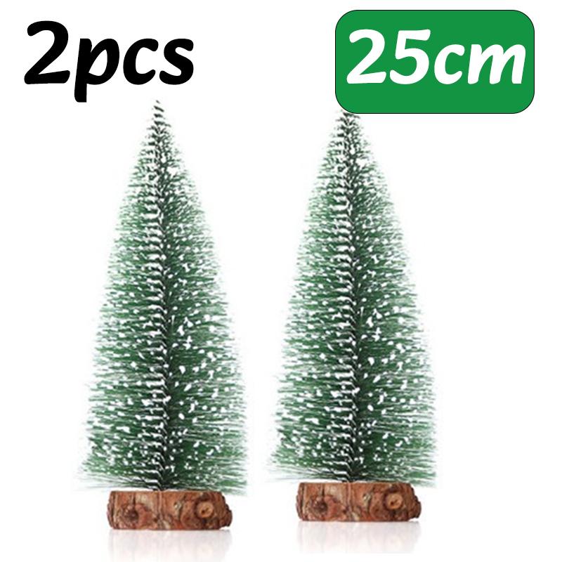 1/2/4PC Mini Christmas Tree Decor with Snow Covered Pine Winter Snow Ornaments Trees Xmas Party Home Party Tabletop Decoration
