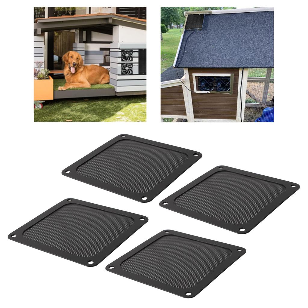 4PCS PC Fan Dust Filter Magnetic Frame 120mm PVC Computer Cooler Fan Dust Filter Mesh Grills for Chicken Coop Vent Fan