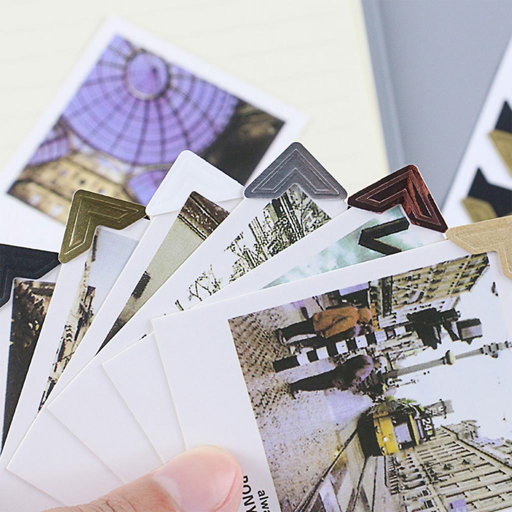 5PCS Colorful Corner Stickers Self Adhesive Paper Sticker for DIY Pictures Album Stylish Photo Albums Scrapbooking Tool