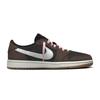 Travis Scott x Jordan Air Jordan 1 Marrone Scuro Rosa Lama Basse Scarpe da Basket Vintage Unisex Nero Marrone DZ4137-700(Team1698-)