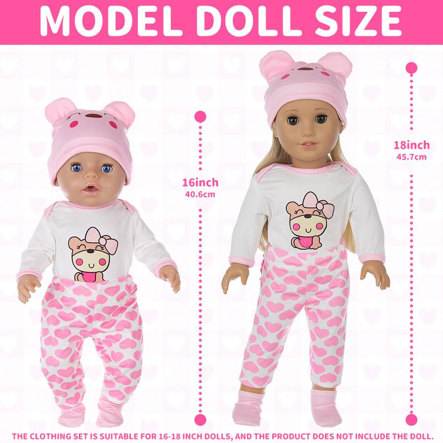 Ubranka dla lalek Xiaofu 18 cali - Urocze stroje ze zwierzętami z kreskówek dla lalek 45 cm