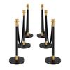 6 Pcs Stanchion Post with 4 Black Velvet Ropes Sand Injection Hollow Base