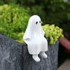 Halloween Harz Sitzende Geist Statue Dekor, Outdoor Garten Terrasse Pflanzgefäß Regal Schreibtisch Ornament, Lustiges Geschenk