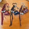 Compact Coin Holder Keychain Mini Dumpling Bag Purse Security Snap Detachable Wrist Strap Waterproof Imitation Leather Small Wallet Key Chain