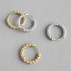 S925 Sterling Silver Twisted Rope Hoop Earrings: European & American Simple Fashion for Women.