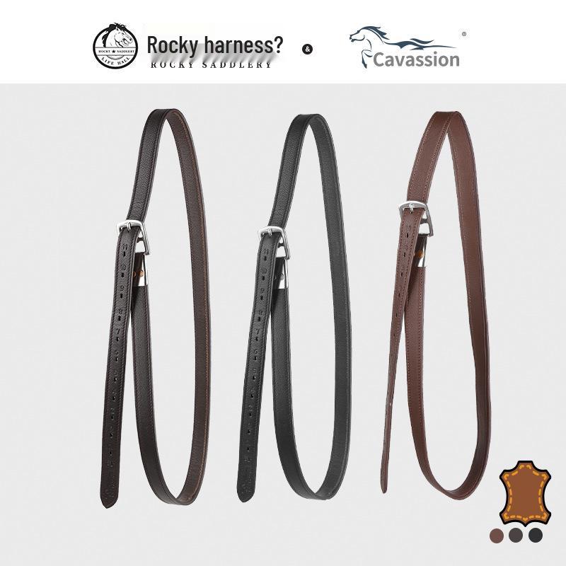 Cowhide Leather Stirrup Strap for Equestrian Tack 147cm чёрный