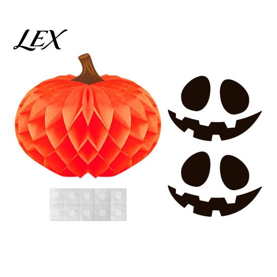 Decorative Paper Crafts Halloween Honeycomb Ornament, Pumpkin Spider Hanging Indoor Props Decoration for Home Office Classroom Holiday Party Supplies