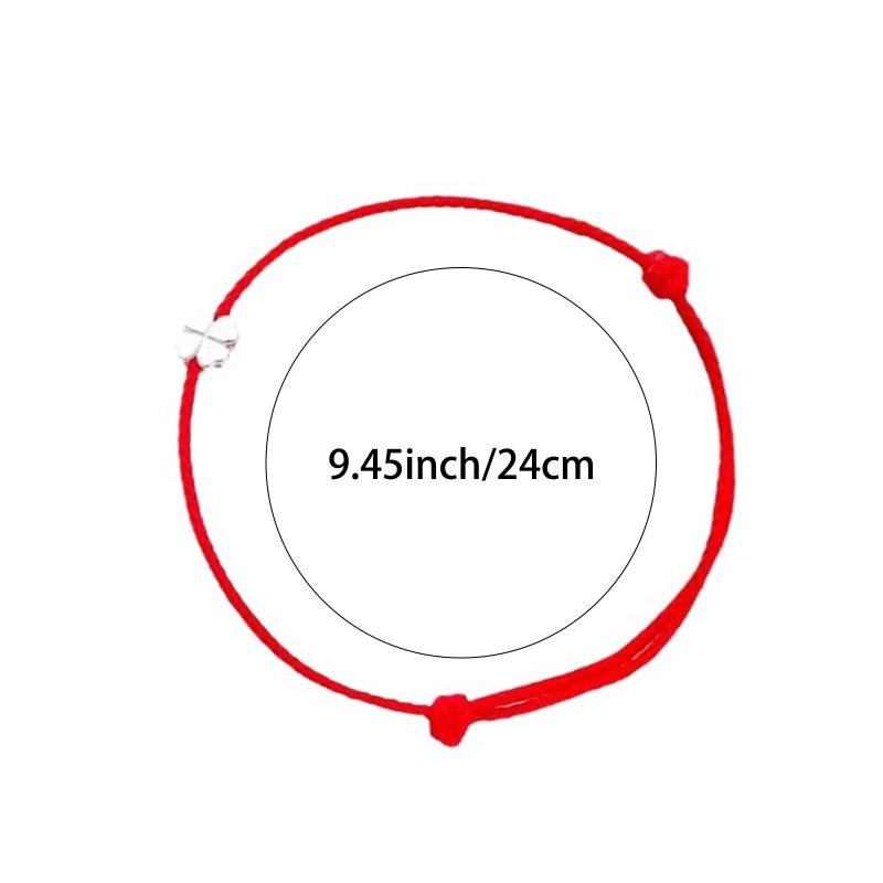 S925 Sterlingsilber Verstellbares Armband für Damen, Blumen, Rotes Band, Kleeblatt, Feiner Schmuck, Minimalistische Accessoires