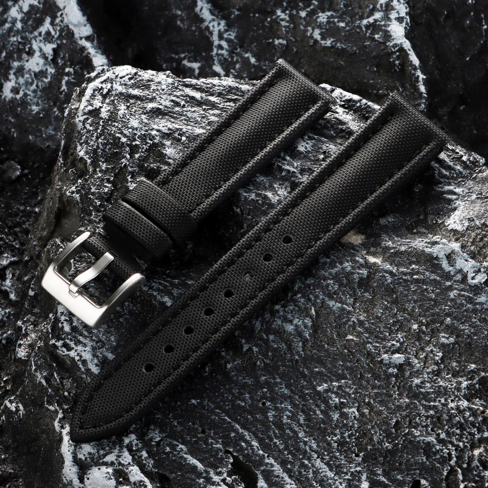 18 19 20mm 21mm 22mm Wodoodporny Wytrzymały Nylonowy Pasek do Zegarka Premium Pasek z Materiału Żaglowego Wytrzymały Nylonowy Bransoleta z Szybkim Mocowaniem Pasek na Nadgarstek