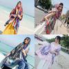 New Ethnic Style Shawl Scarf Women's Summer Dual-purpose Versatile Fringed Cotton and Linen Seaside Travel Sunscreen Silk Scarf Beach Towel
