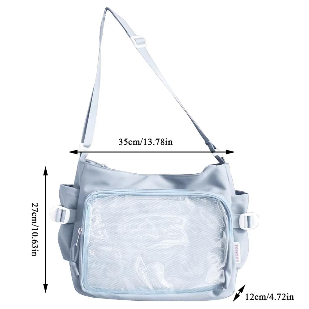 HOT Fashion Japanese Style Transparent Itabag One-shoulder Crossbody Postman Bags Japanese Designer Preppy Handbag Purse 2025
