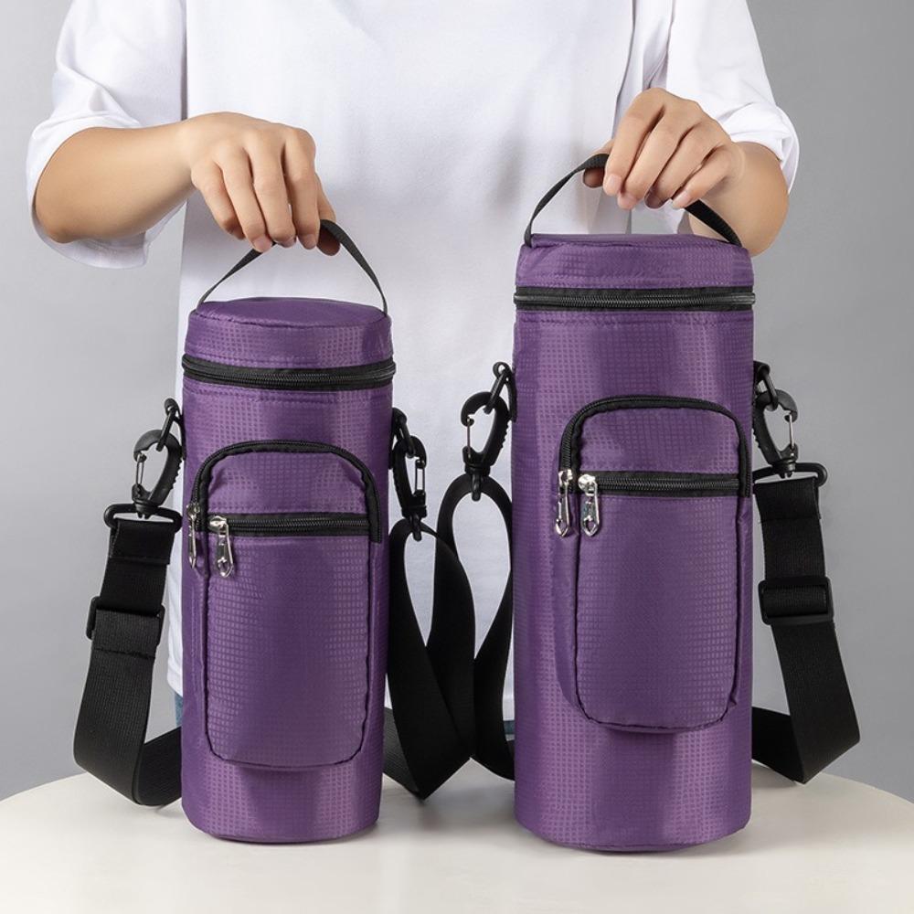 Oxford Cloth Crossbody Cooler Bag Adjustable Shoulder Strap Water Cup Protect  Outdoor