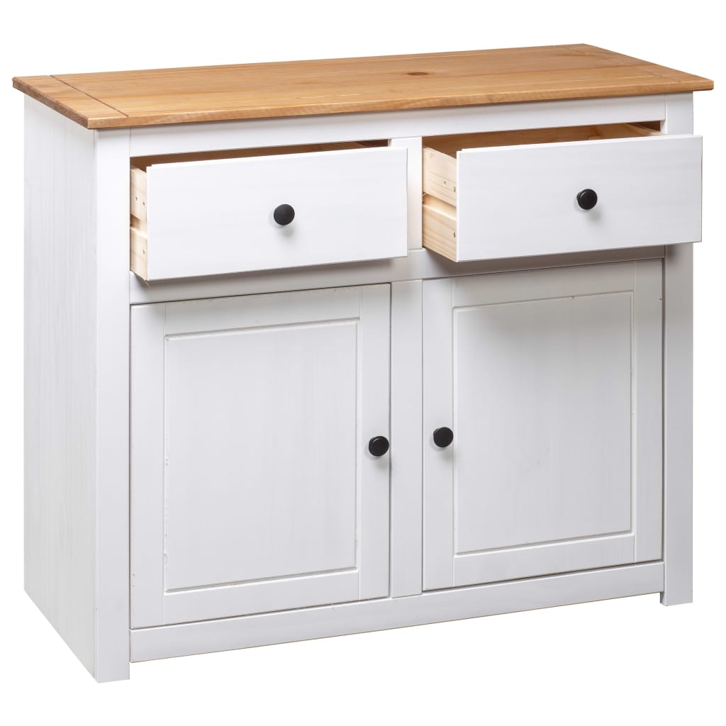 Sideboard White 93 x 40 x 80 cm Pine Wood Panama