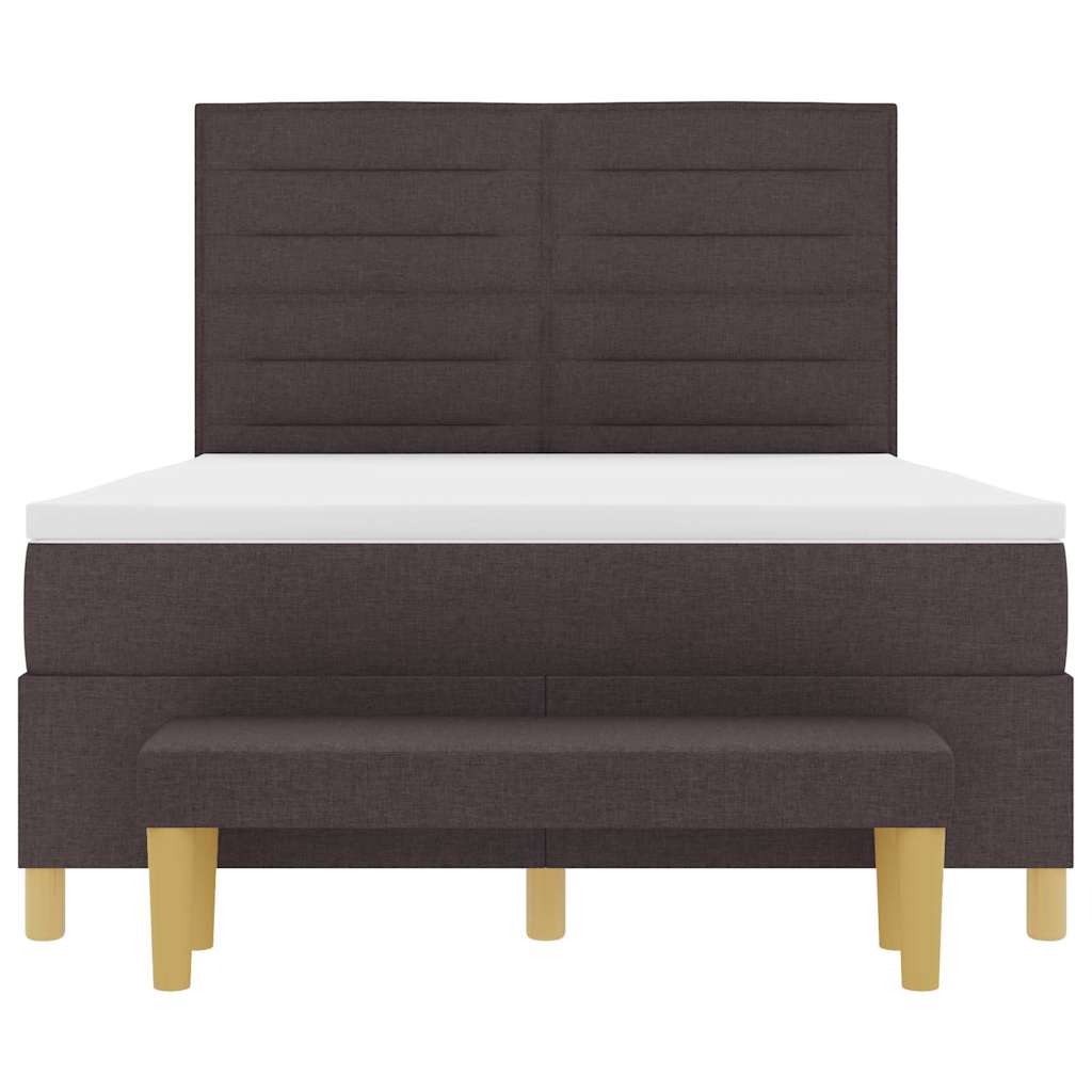 Boxspring bed with headboard Dark Brown 200 x 160 cm Fabric