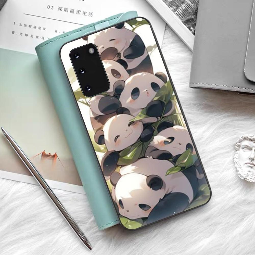 Cartoon Lovely Panda Phone Case Silicone PC+TPU For Samsung S10 20 30 22 23 24 Plus Lite Ultra Cover
