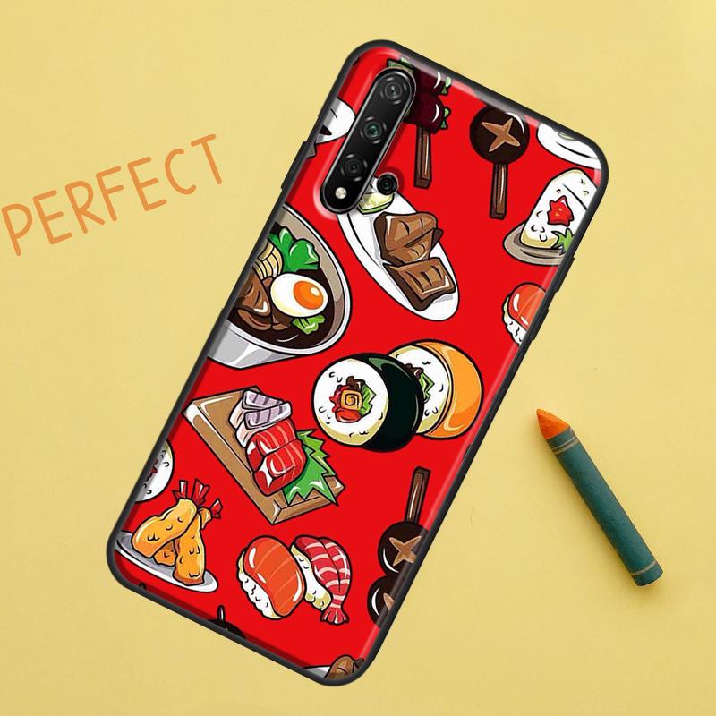 Kawaii Sushi Crowd For Huawei Nova 5T 9 10 SE 7i 8i 11i 12i Y60 Y61 Y70 Y72 Y73 Y90 Y91 P20 P30 P40 Lite Case