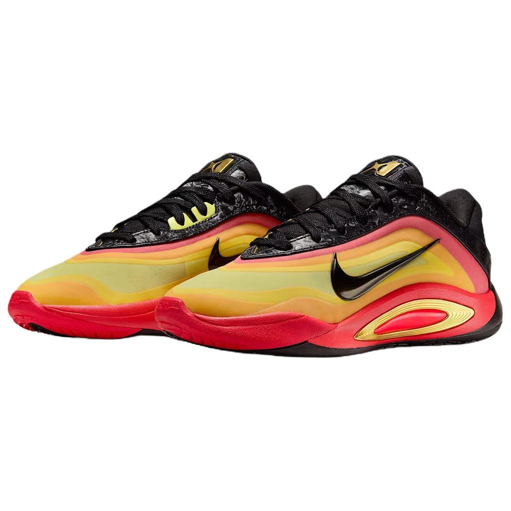 New Nike A'One Breathable Support Basketball Shoes Unisex Red Yellow HQ1733-001