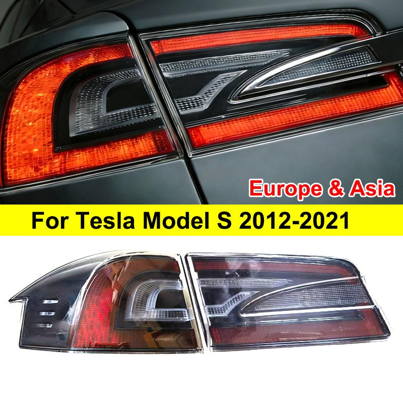 ZFX1 Tail Light Assembly for Tesla Model S 2012-2021 Rear Brake Reverse Fog Light Taillight Stop Light Fit Asia EU Version Auto Lamp