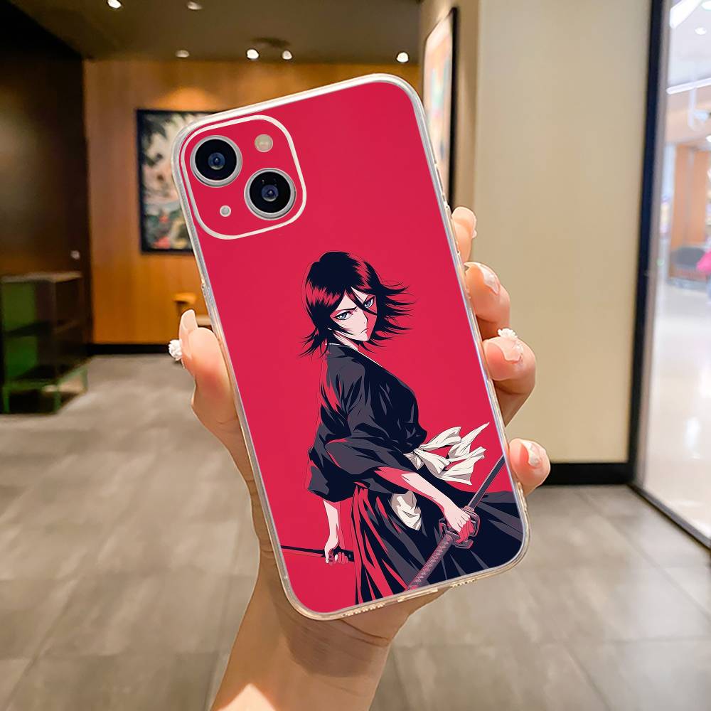 B-Bleach- anime- Rukia- Kuchiki Phone Case For iPhone17,16,15,14,13,12,11 ,Pro Max,16/15/14 Plus Transparent Cover