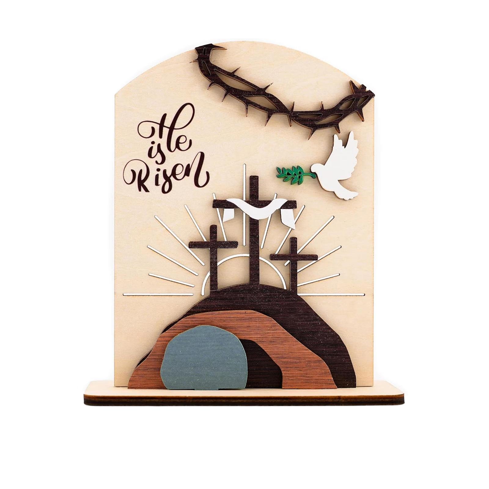 

Easter Empty Tomb Sign Display Ornament Desk, Home Desktop Decoration