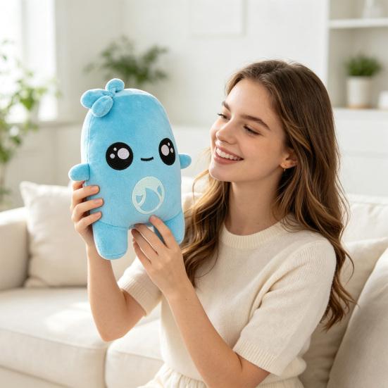 Desktop Decoration Dolls Game Plush Toy, Blue Water Drop And White Cloud Comfortable Hugging Toys Pillow, Soft Stuffed Animal for Bedside