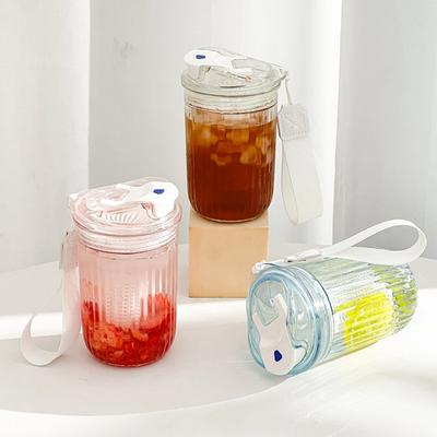 420ML Portable Transparent Plastic Water Cup Reusable Heat-resistant Tea Milk Coffee Mug With Strainer Sport Travel Water Bottle