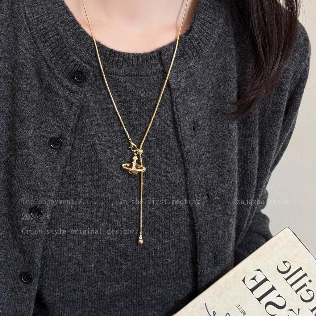 Empress Dowager Cixi Pearl Pendant Necklace - Women's 2025 Autumn/Winter Adjustable Sweater Chain, High-End Accessory