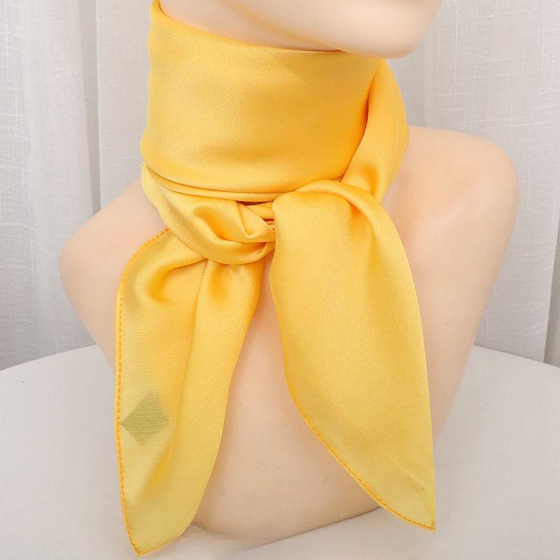Однотонный квадратный шарф для женщин: Премиальная шелковистая текстура, элегантный темперамент, шарф для защиты от солнца