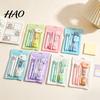Portable Storage Stationery Case 7PCS Set, Macaron Color Gel Pens/Correction Tape/Cutter/Eraser Include, Learning Supplies Office Records with