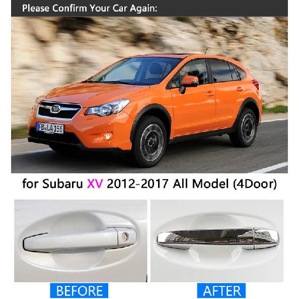 for Subaru XV 2012 - 2017 Luxurious Chrome Handle Cover Trim Set 2013 2014 2015 2016 No Rust Accessories Stickers Car Styling