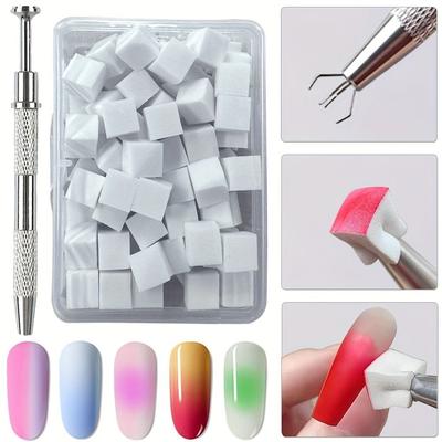 High Rebound DIY Manicure Makeup Sponge Soft Nail Stamper Sponge Nail Art Tofu Chunks  Girls