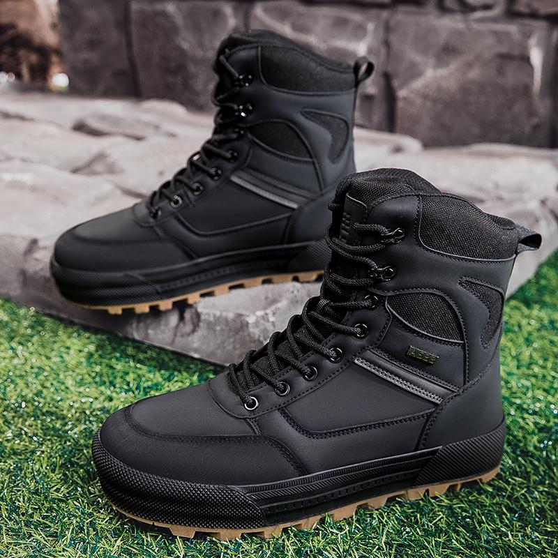 Fashion Vintage-Inspired Anti-Slip Wear-Resistant Men's Motorcycle Protective Shoes outdoor field training hiking shoes