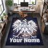 Crystal Velvet Rug Poland Football Print Custom Name Text Floor Mat Home Decor
