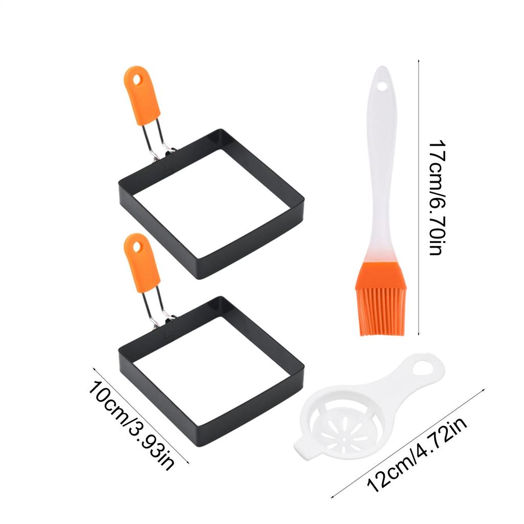 Stainless Steel Egg Fried Ring Non-stick Square Pancake Mold Muffins Omelet Maker for Frying Eggs and Egg Mcmuffins