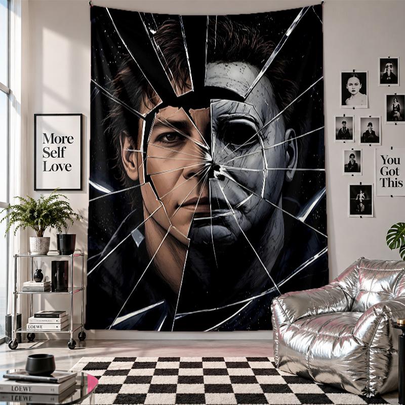Wall TapestryHalloween Michael Myers Art Hanging Cloth Decorative Background Cover for Room Decoration