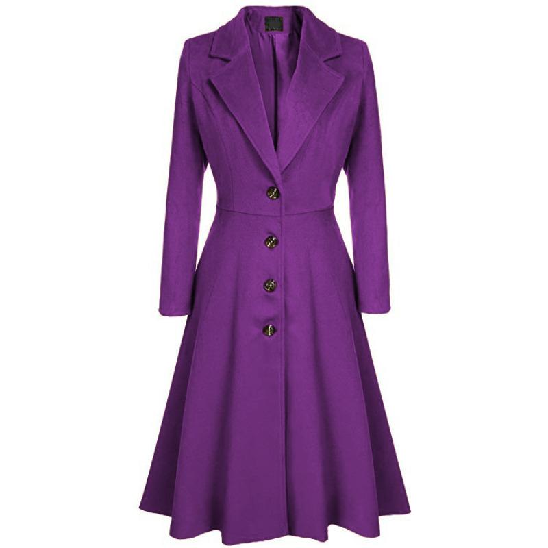 

Осень и зима Новое женское шерстяное пальто с длинными рукавами Модный повседневный тренчкот для женщин XXXL