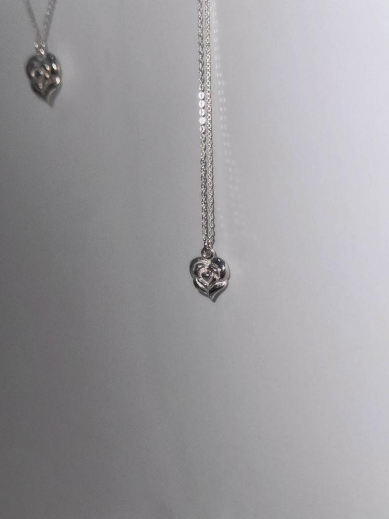 Lovetrix Silver925 Heart Rose Basic Necklace (2Ver.)