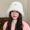 Plush Fisherman Hat Women's Winter Thickened Cold Proof and Warm Ear Protection Bucket Hat Loving Korean Style Casual Versatile Basin Hat
