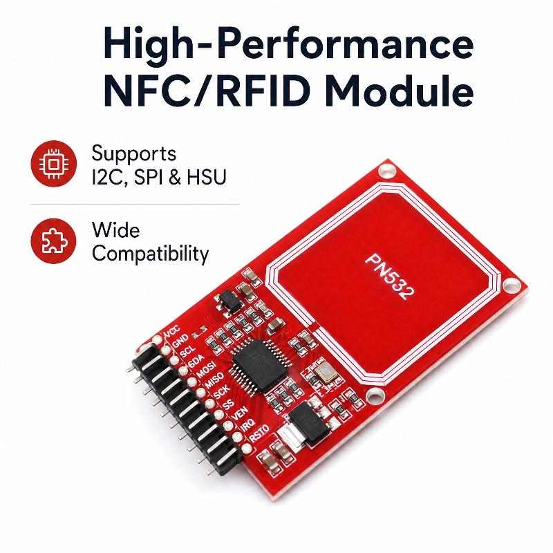 PN532 NFC RFID Reader Writer Module Built-in Antenna Supports I2C SPI HSU for Development RFID Card Reading Writing