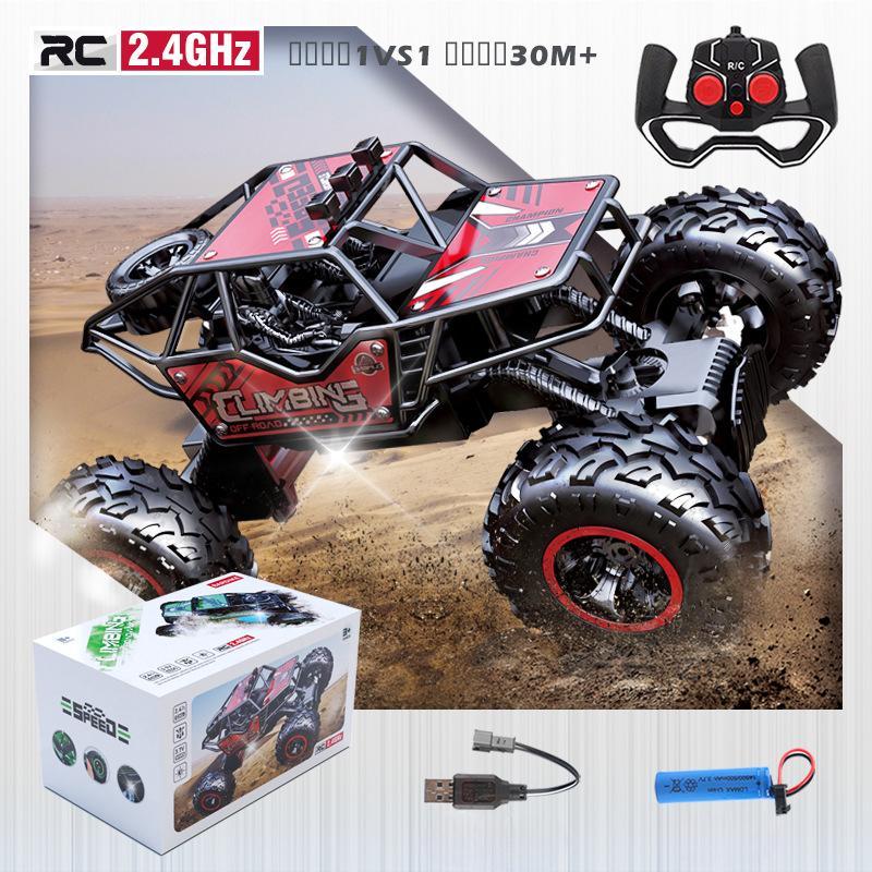 

Грузовик на радиоуправлении, 60+ минут, 2.4G, 1:20 RC Cars Crawler для мальчиков, Monster Trucks, игрушечный автомобиль, подарок для детей, взрослых и девочек красный/чёрный